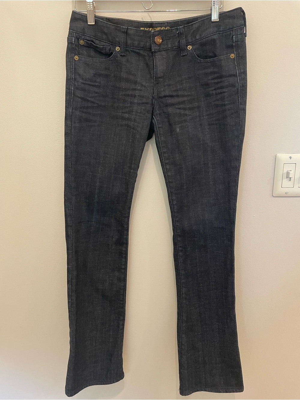 Express Women’s Dark Wash Stella Barely Boot Jeans